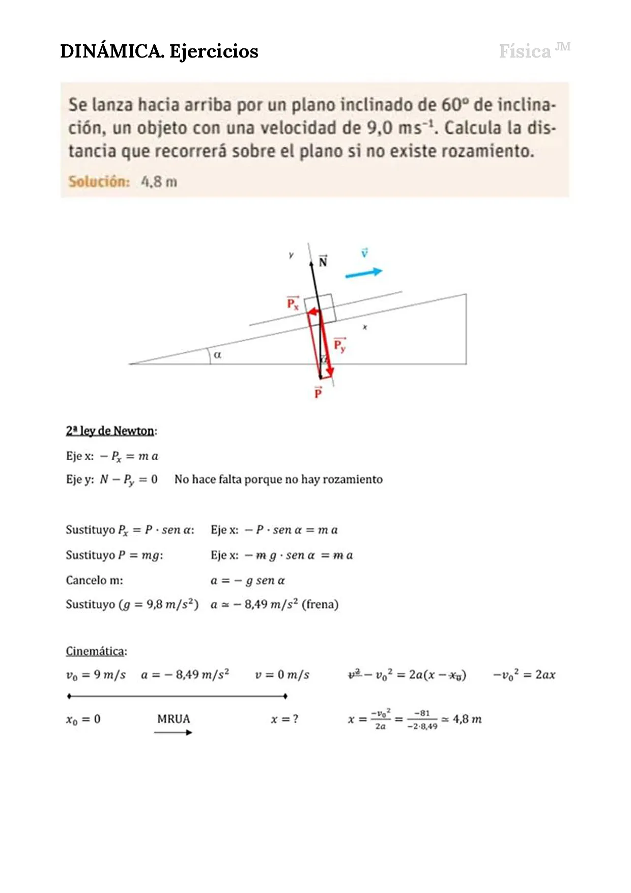 DINÁMICA. Ejercicios